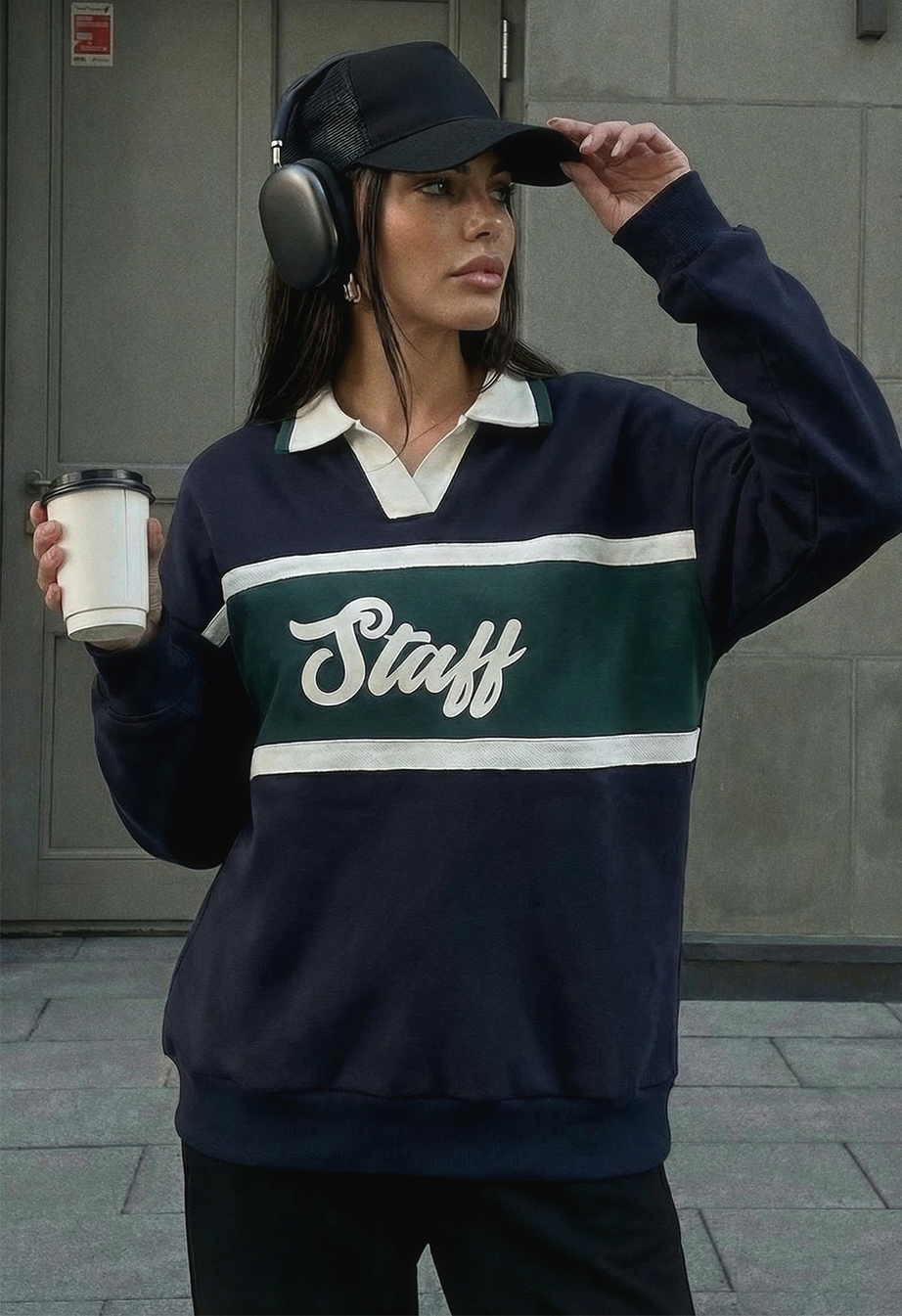 Bluza Staff nul logo oversize fleece