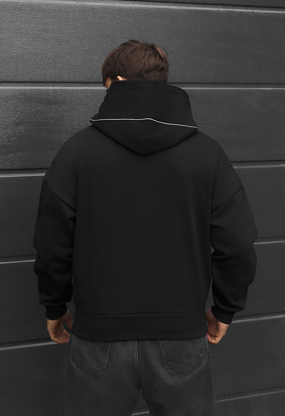 Bluza Staff black oversize reflective fleece