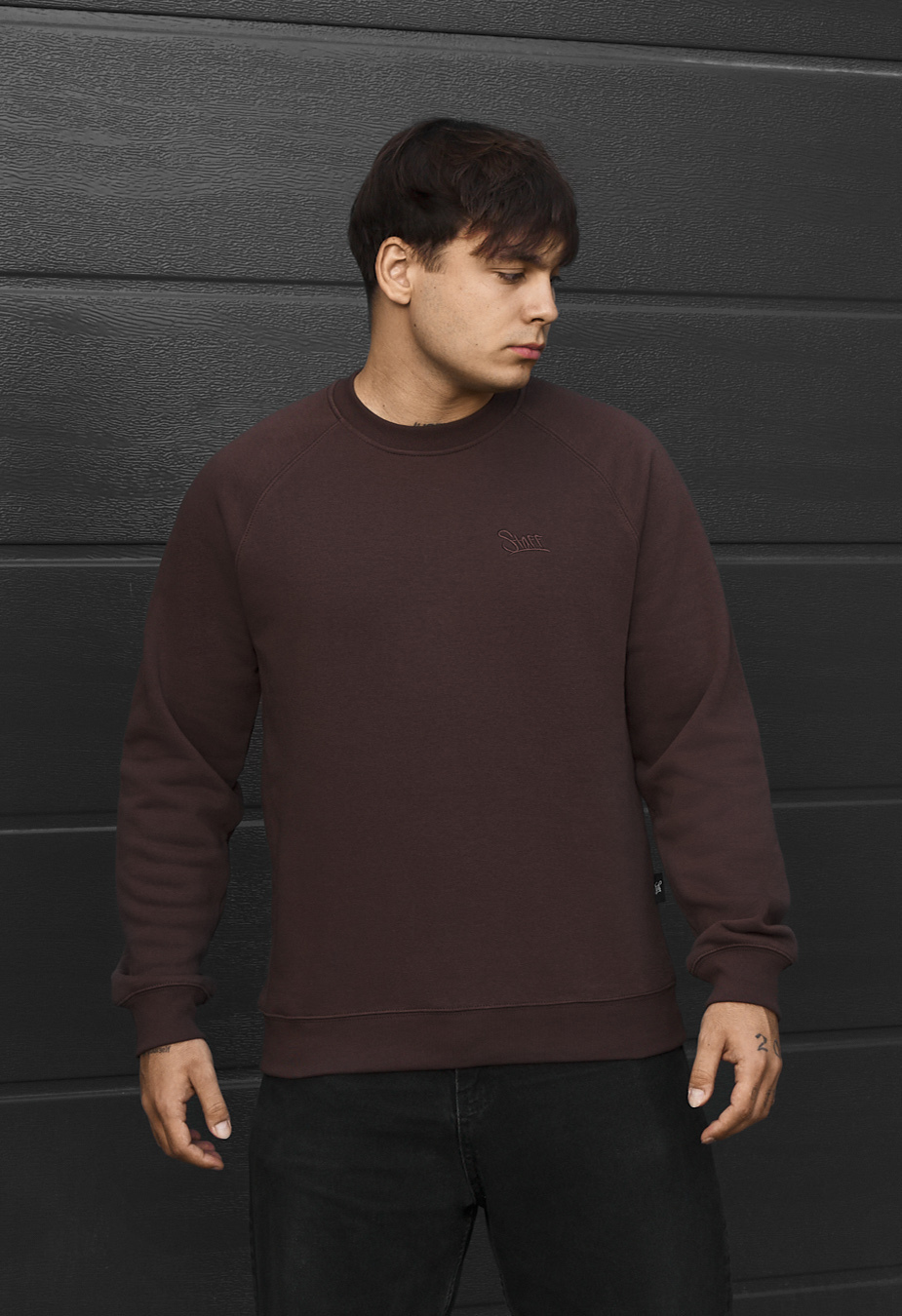 Bluza Staff logo brown fleece