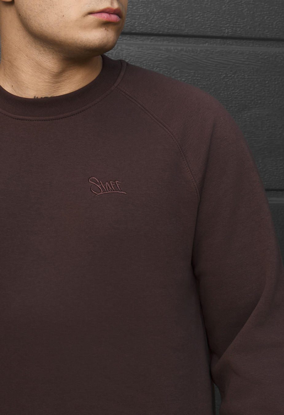 Bluza Staff logo brown fleece