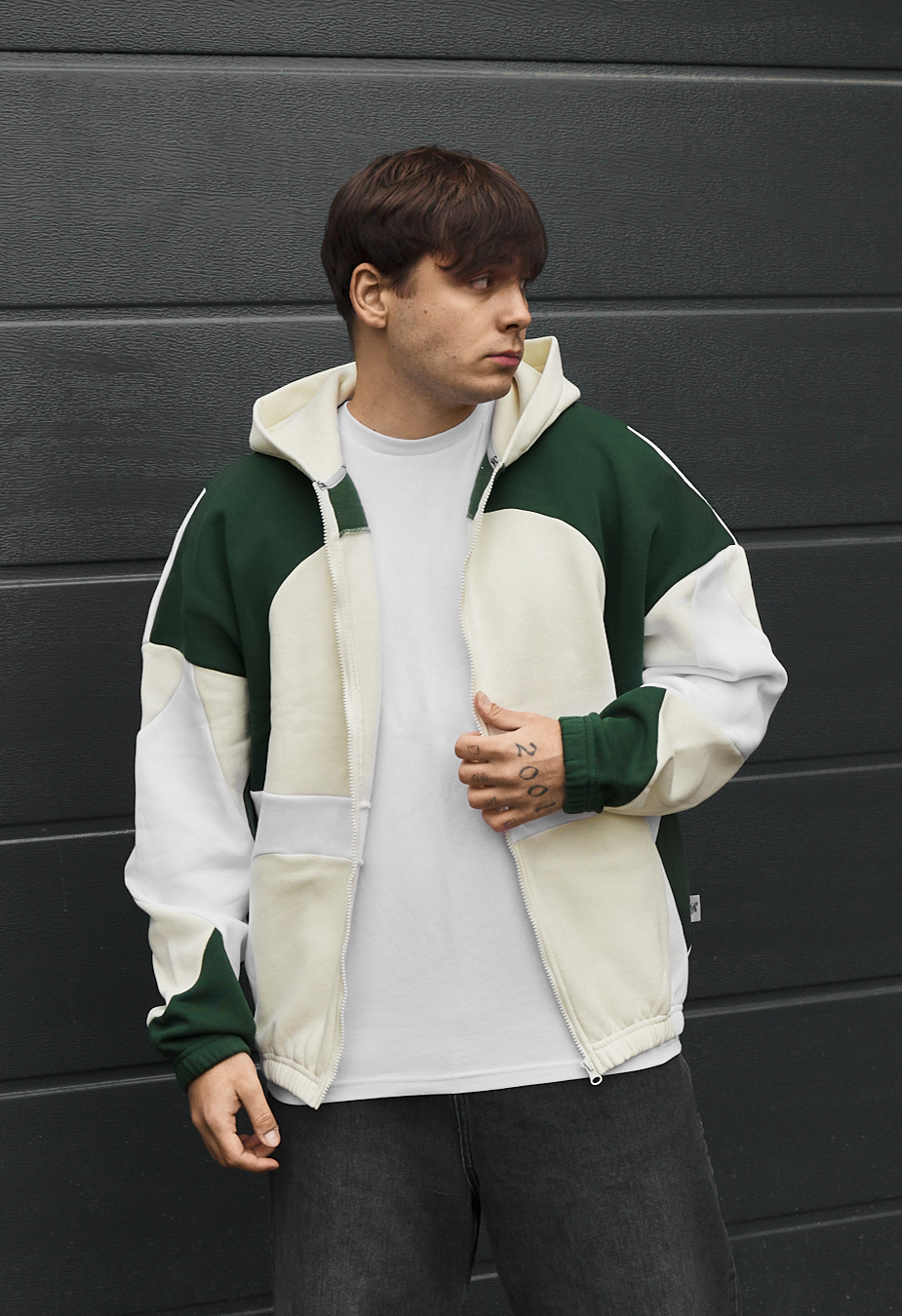 Bluza Staff mix zip oversize fleece
