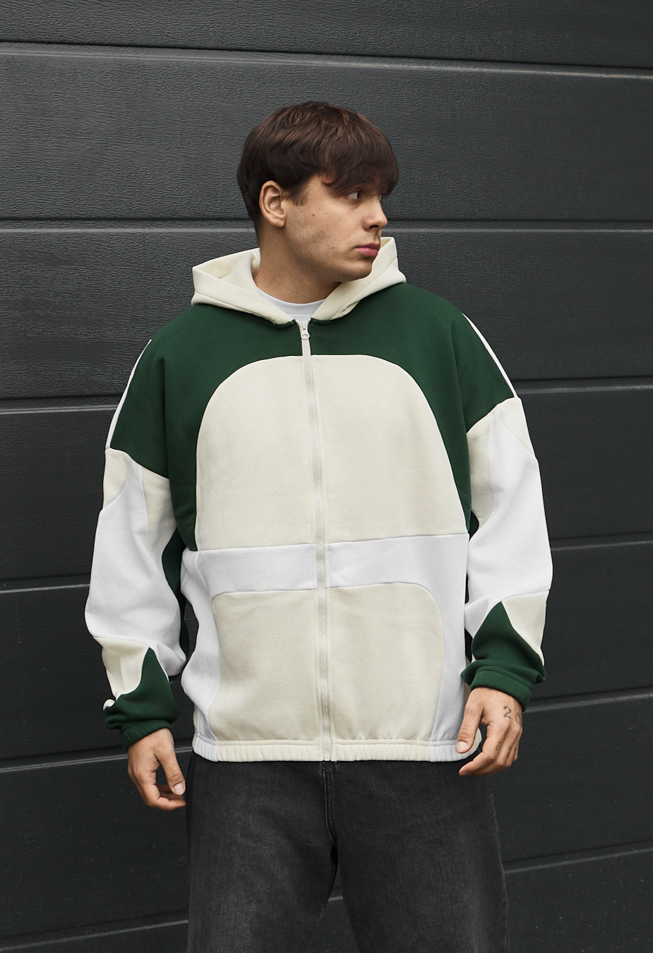 Bluza Staff mix zip oversize fleece