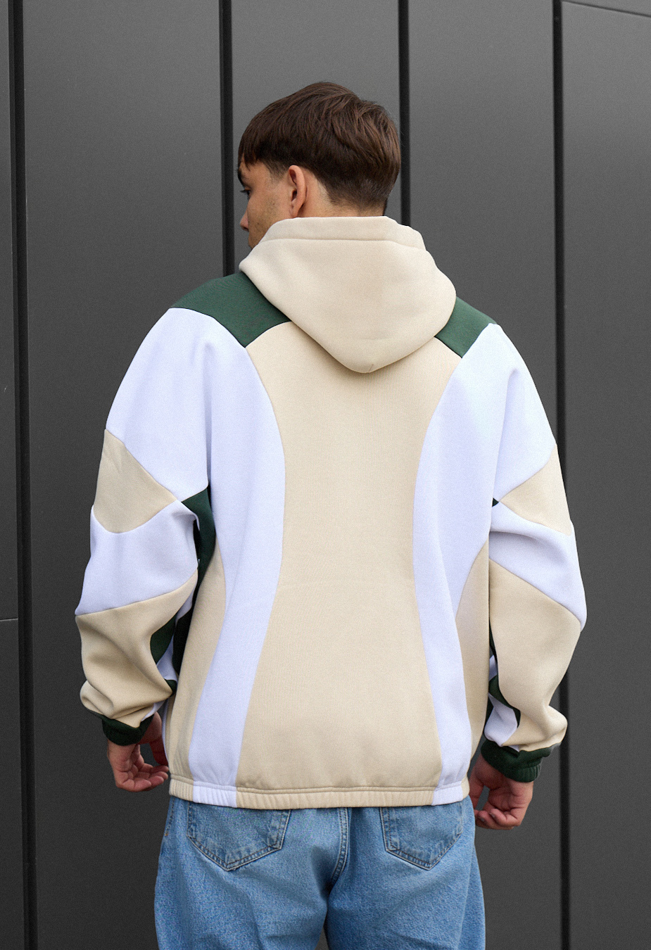 Bluza z kapturem Staff mix zip oversize fleece