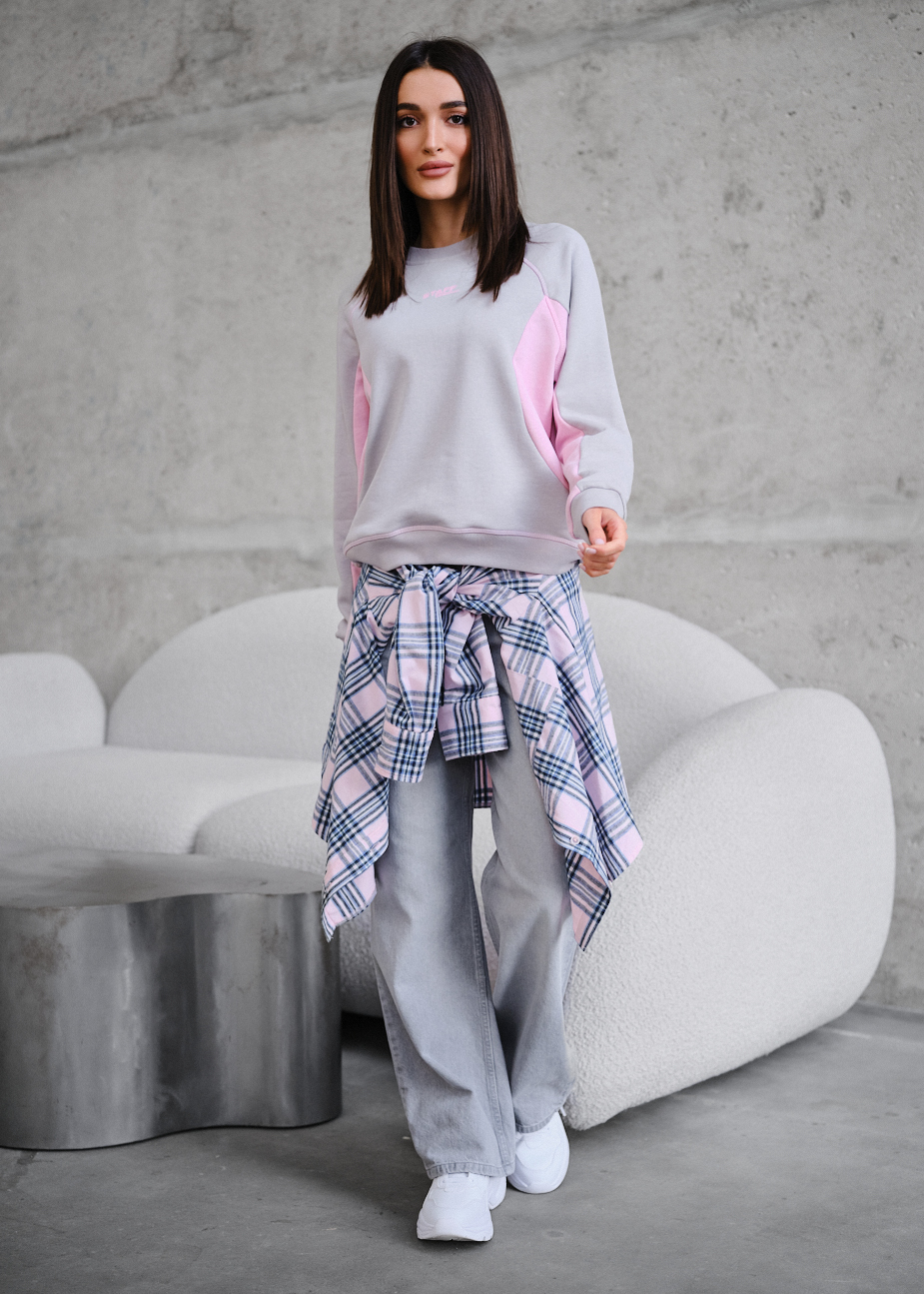 Bluza damska Staff ya logo light gray & pink