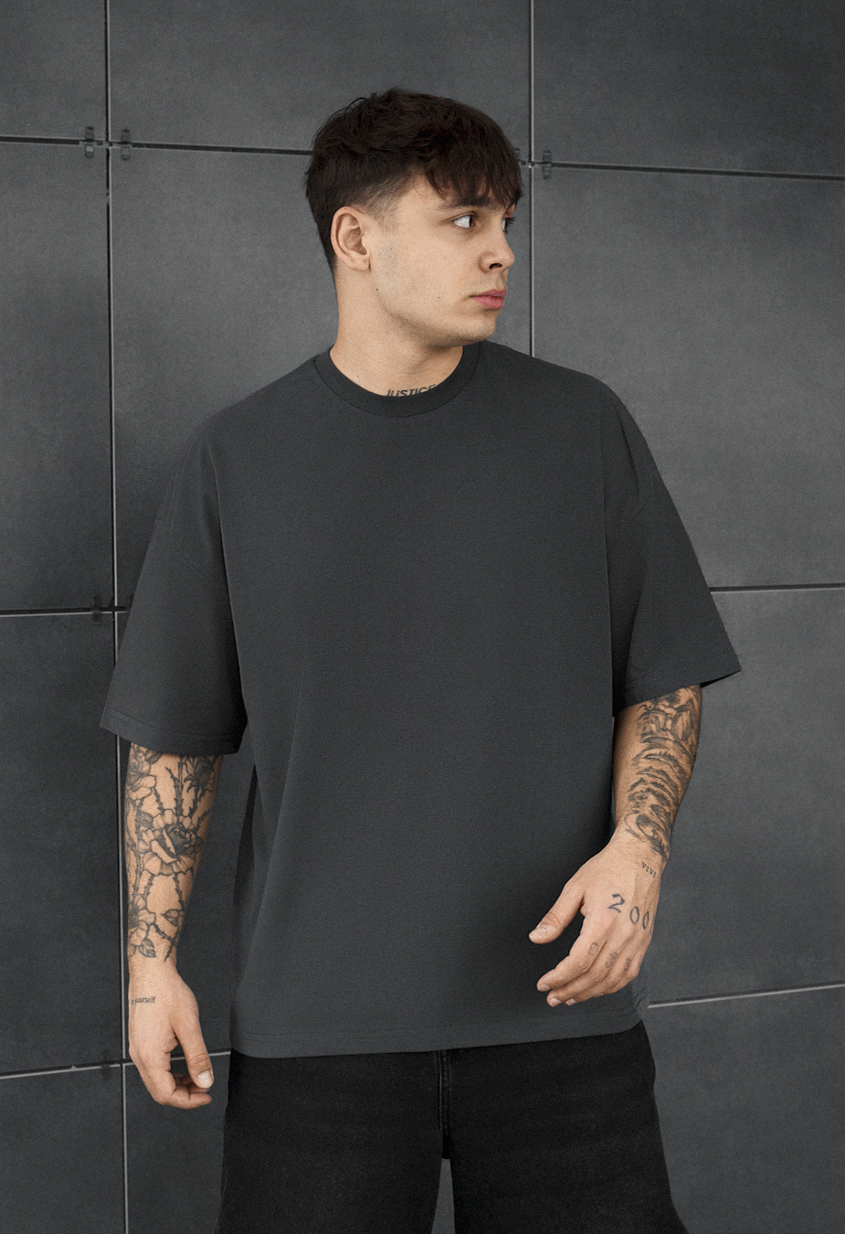 Koszulka Staff dark gray oversize