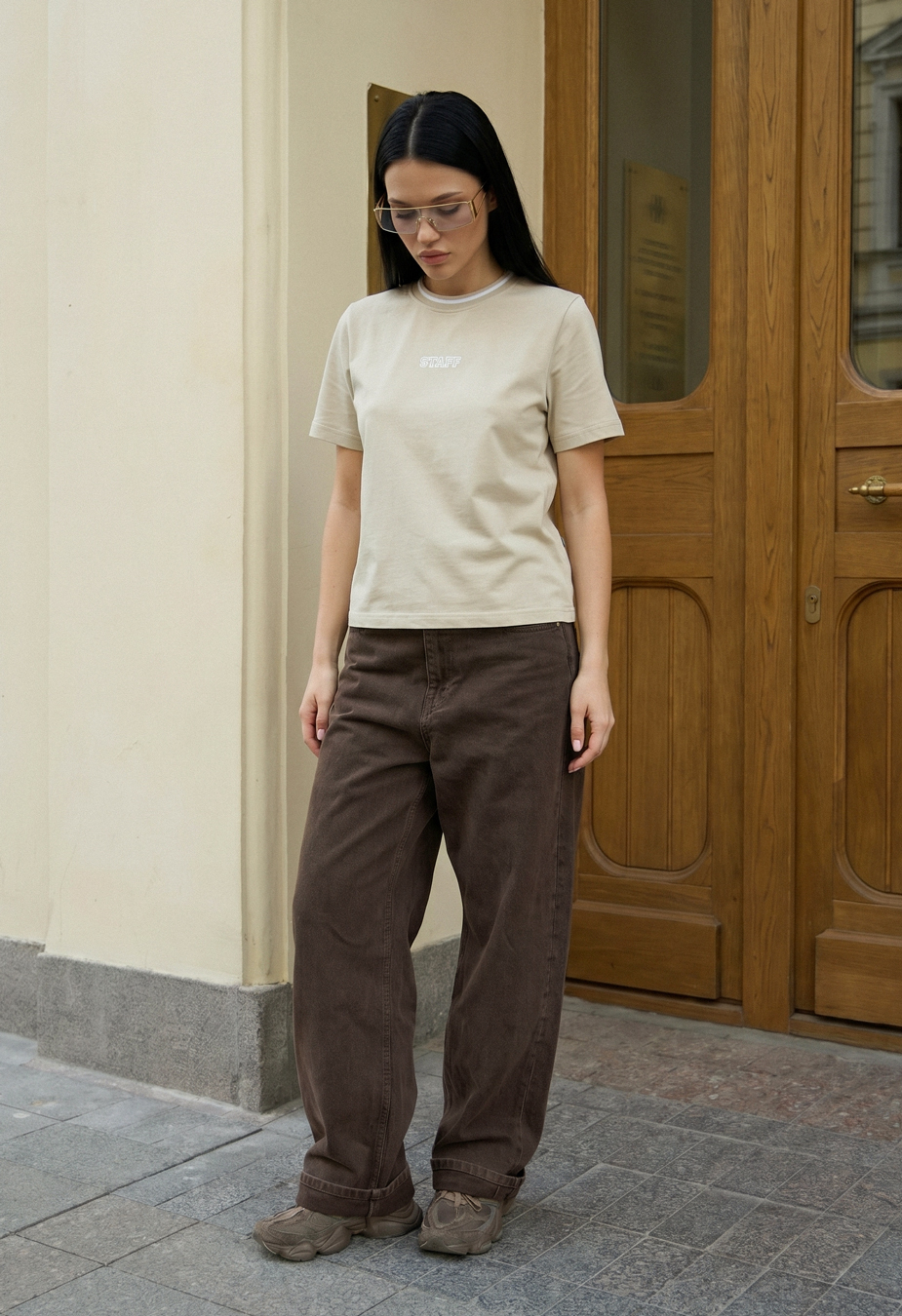 Koszulka Staff up logo light olive