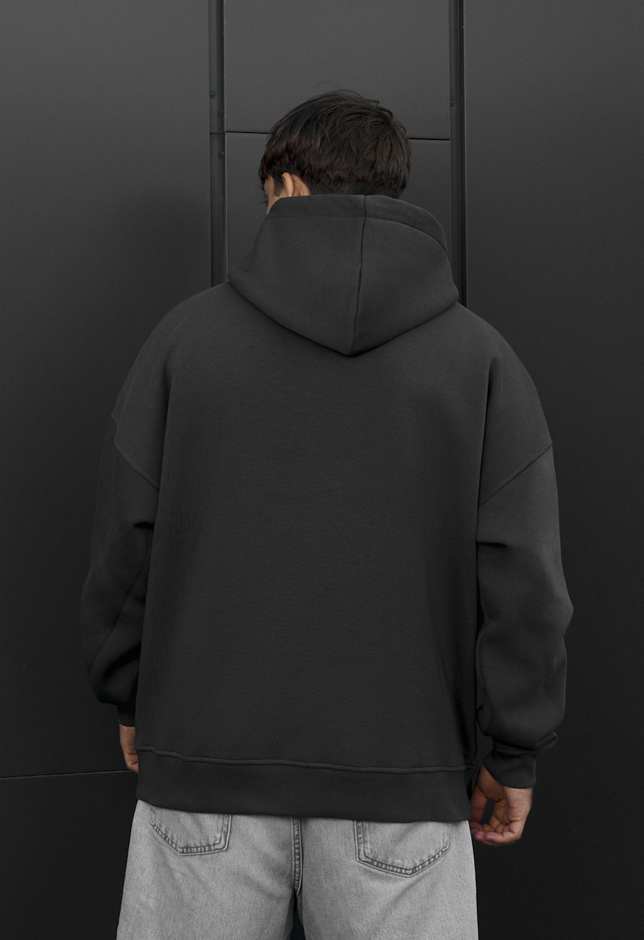 Bluza Staff dark gray oversize fleece