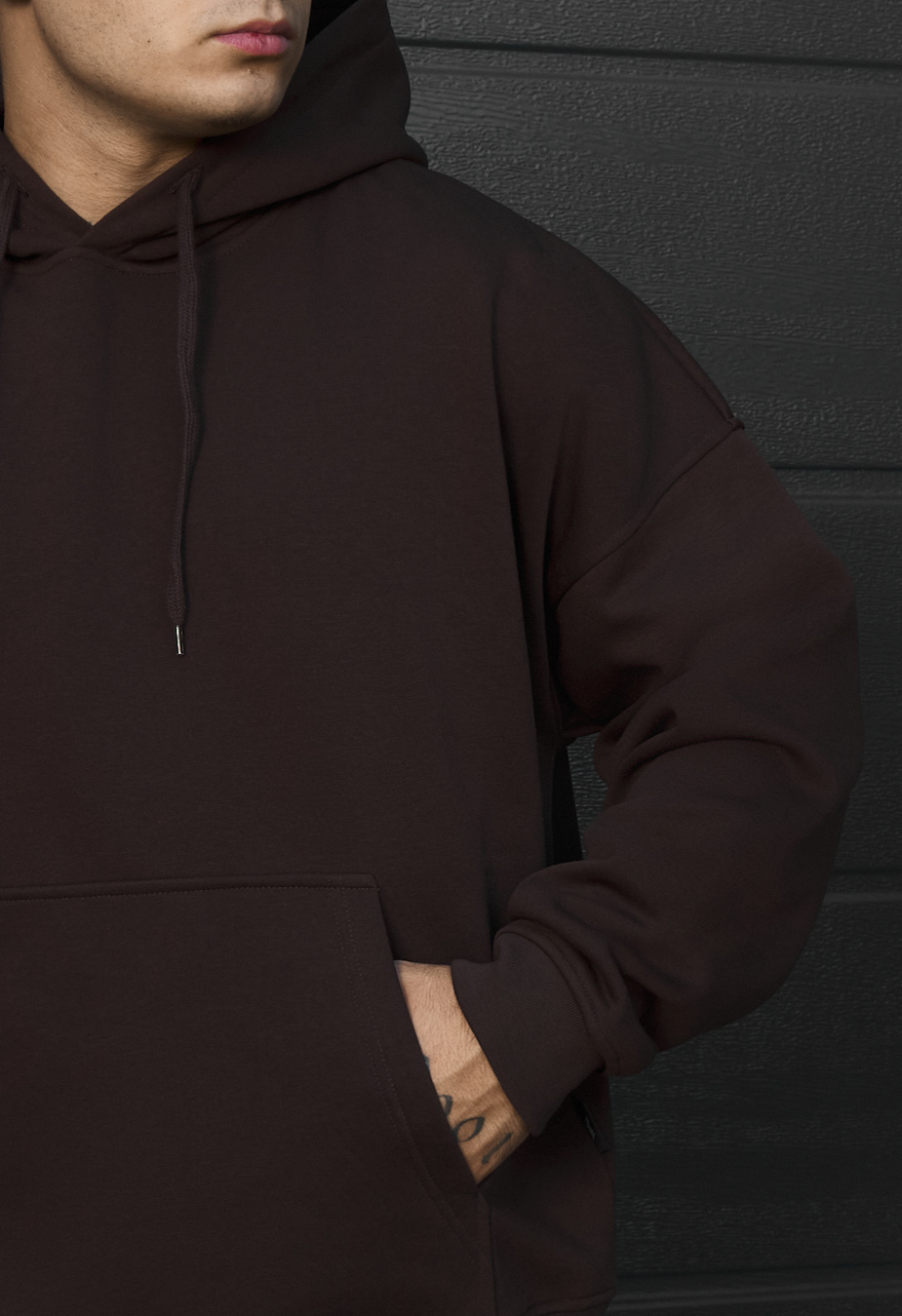 Bluza Staff dark brown oversize fleece