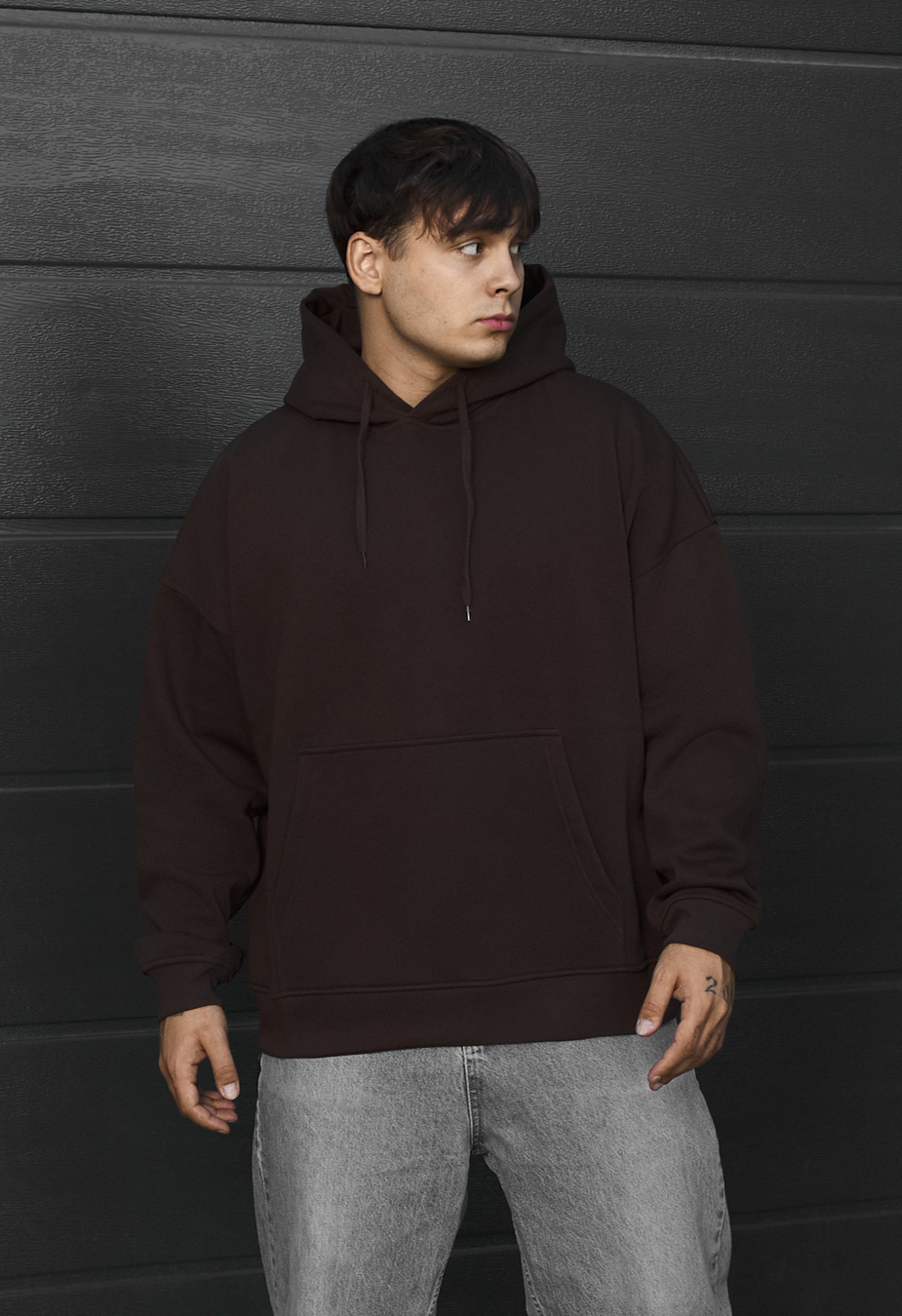 Bluza Staff dark brown oversize fleece