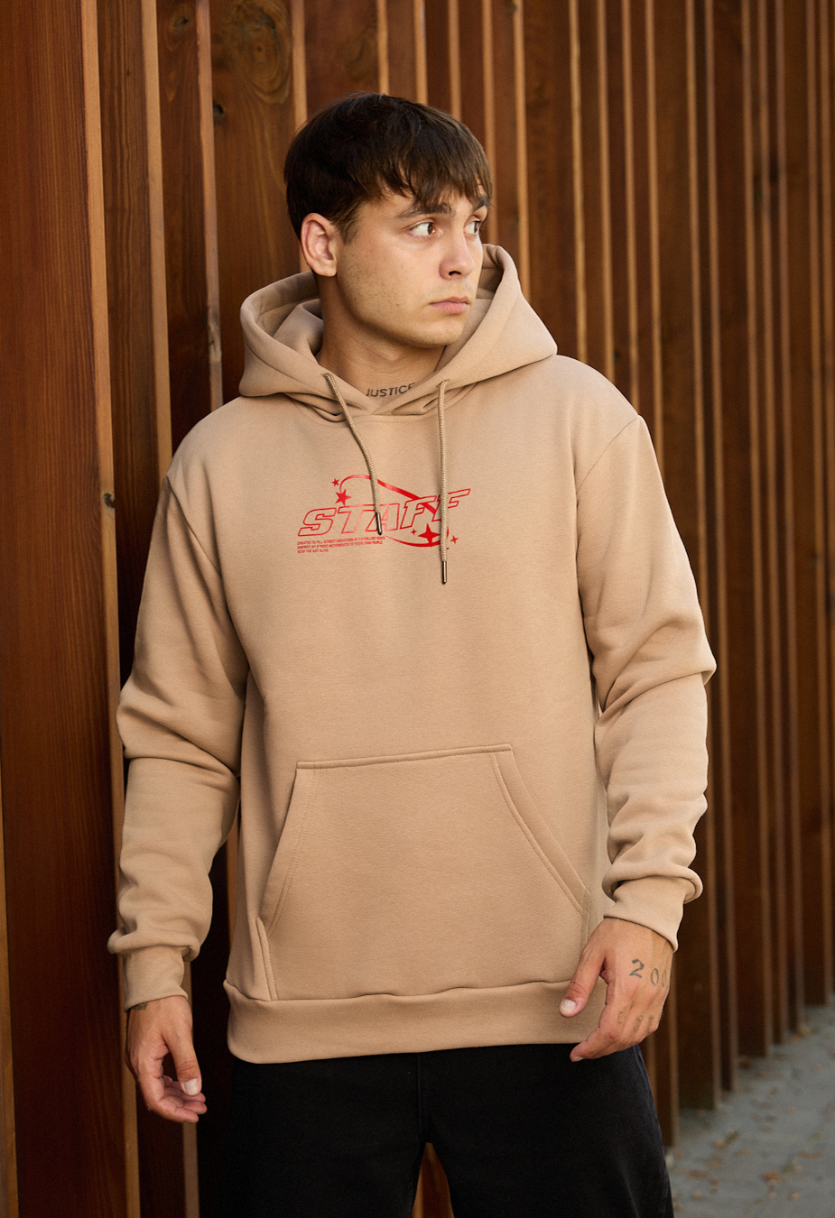Bluza Staff red logo fleece