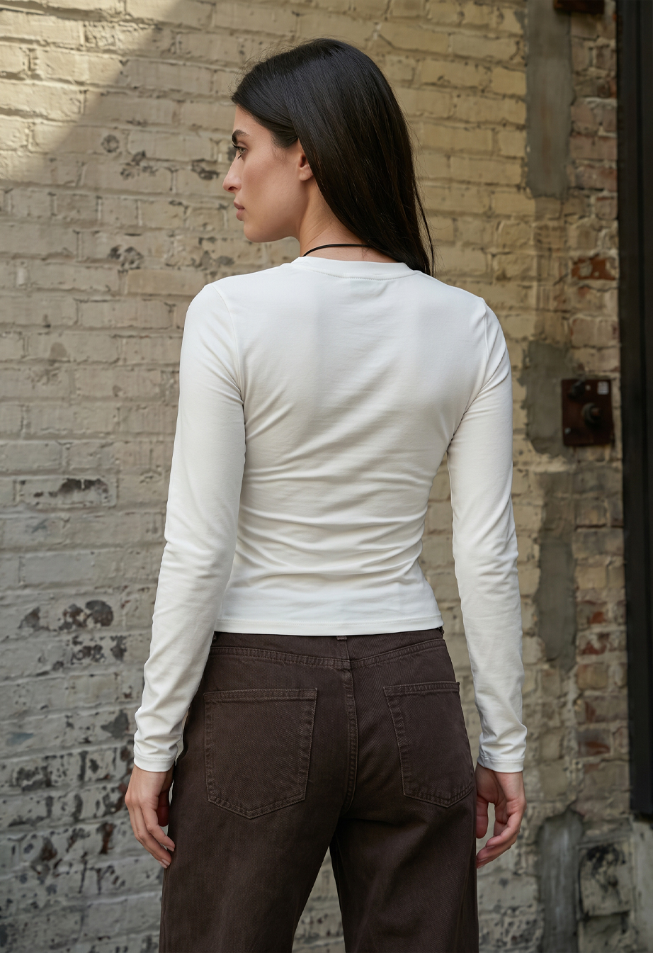 Longsleeve Staff fir white