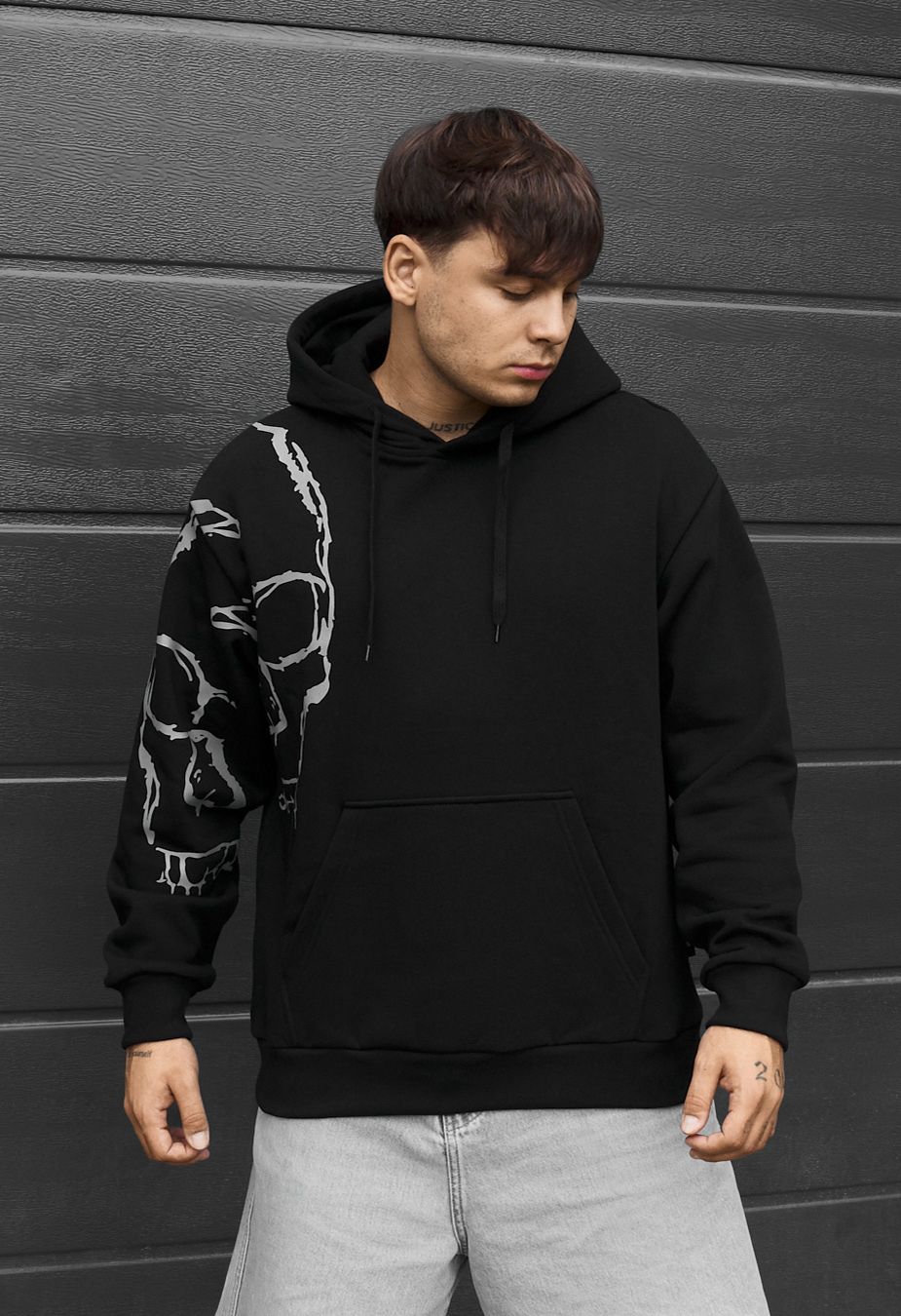 Bluza Staff logo skull oversize fleece
