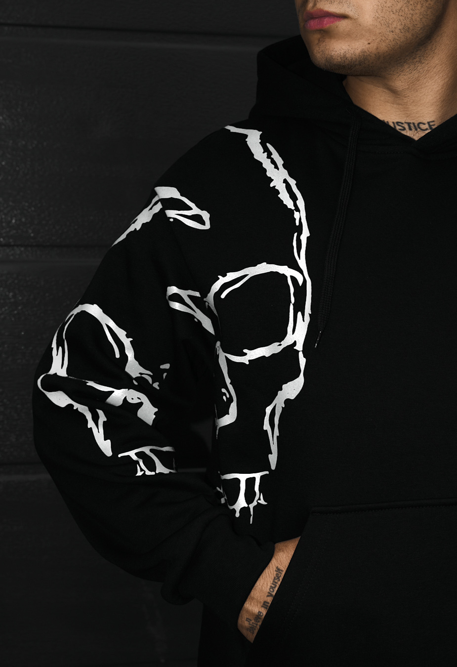 Bluza Staff logo skull oversize fleece