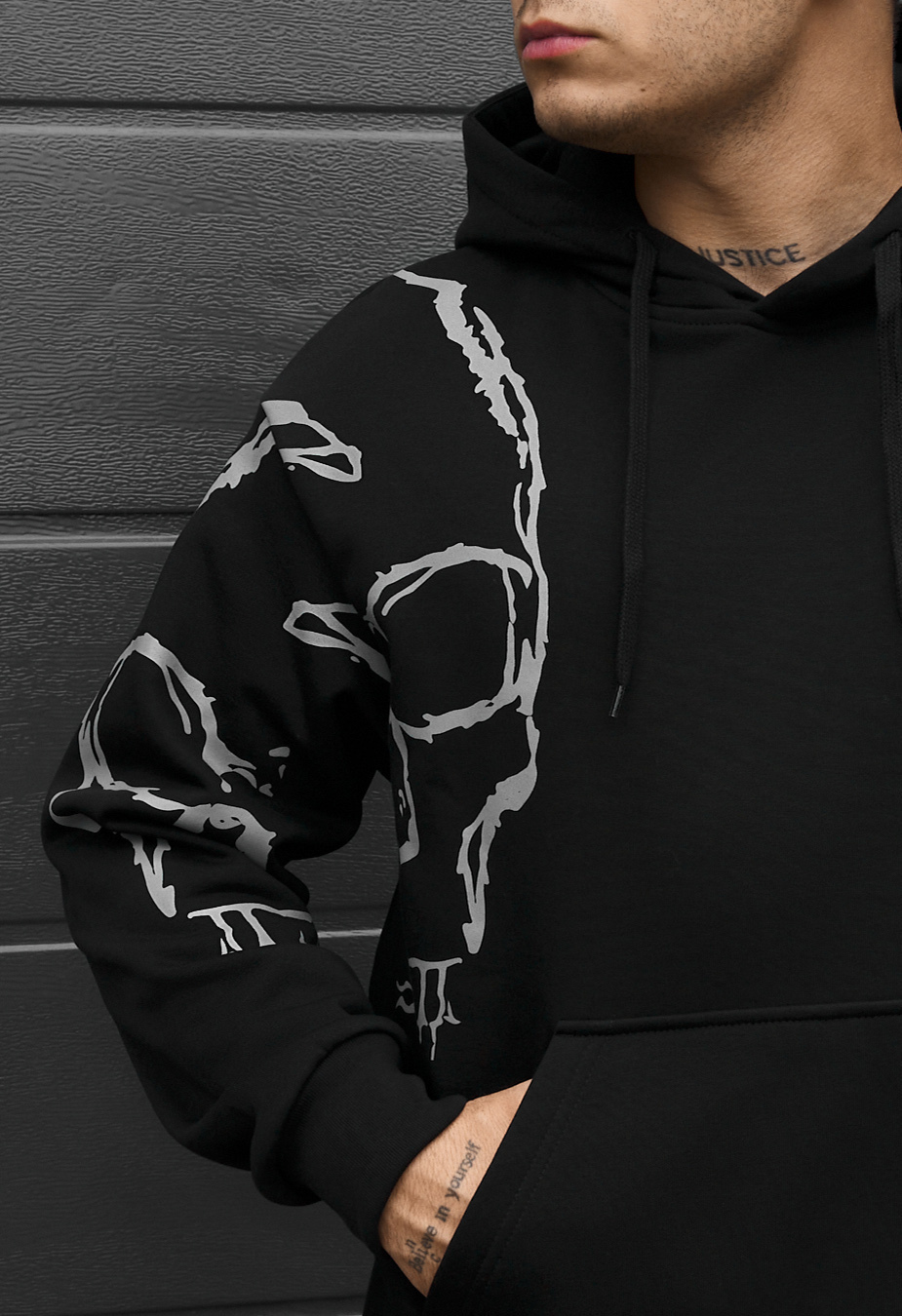 Bluza Staff logo skull oversize fleece
