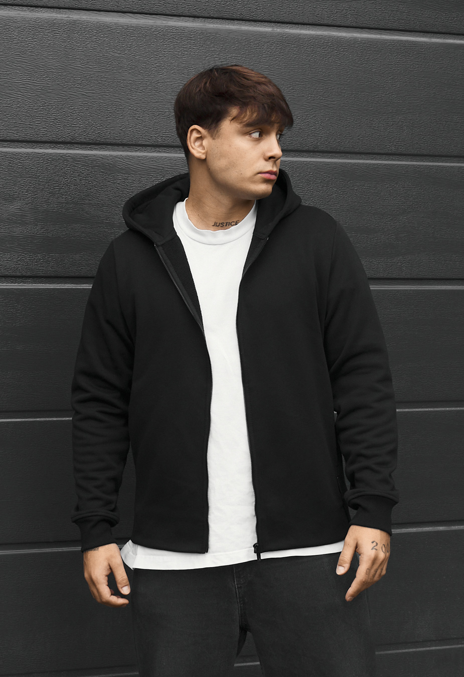Bluza Staff zip black fleece