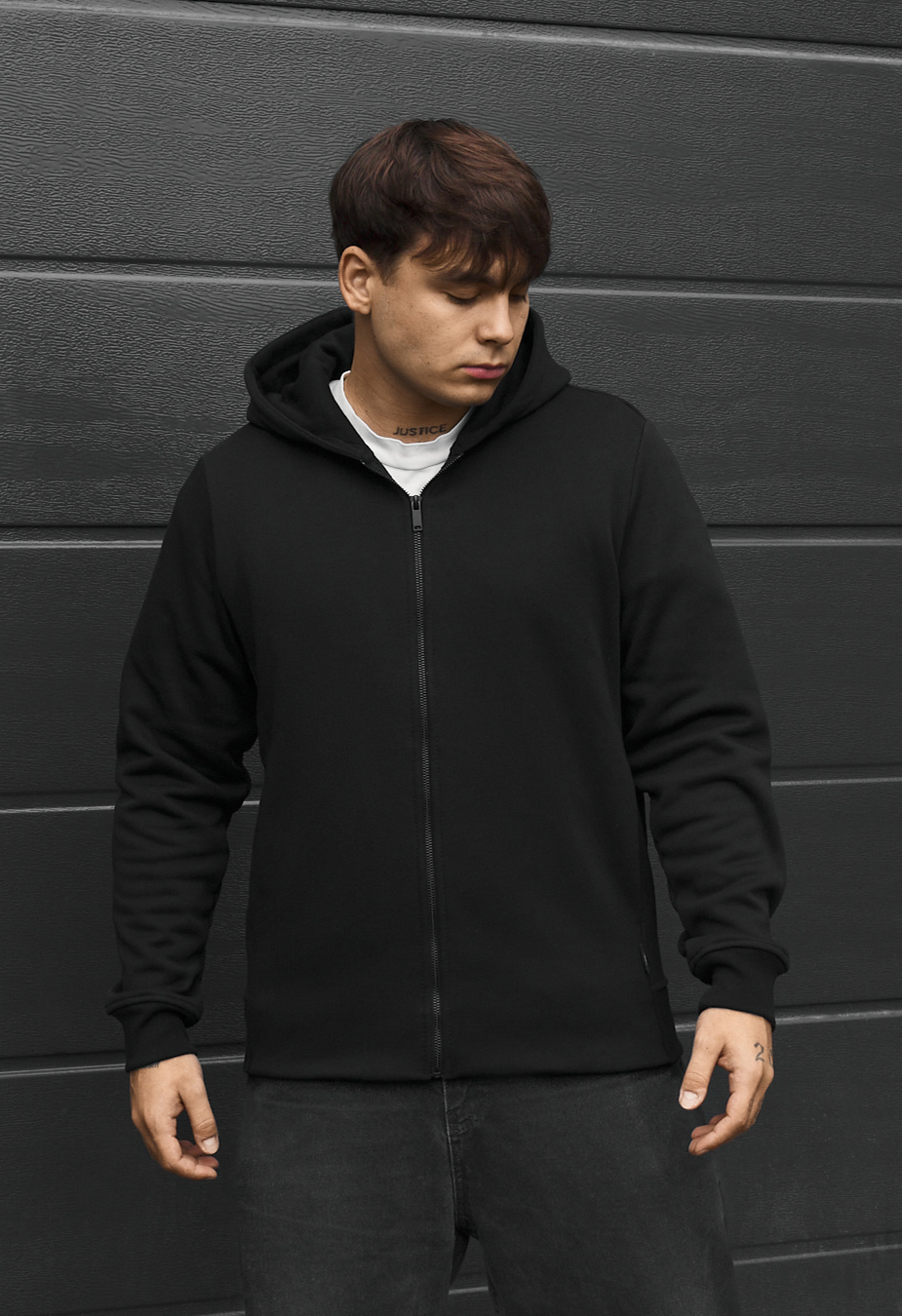 Bluza Staff zip black fleece