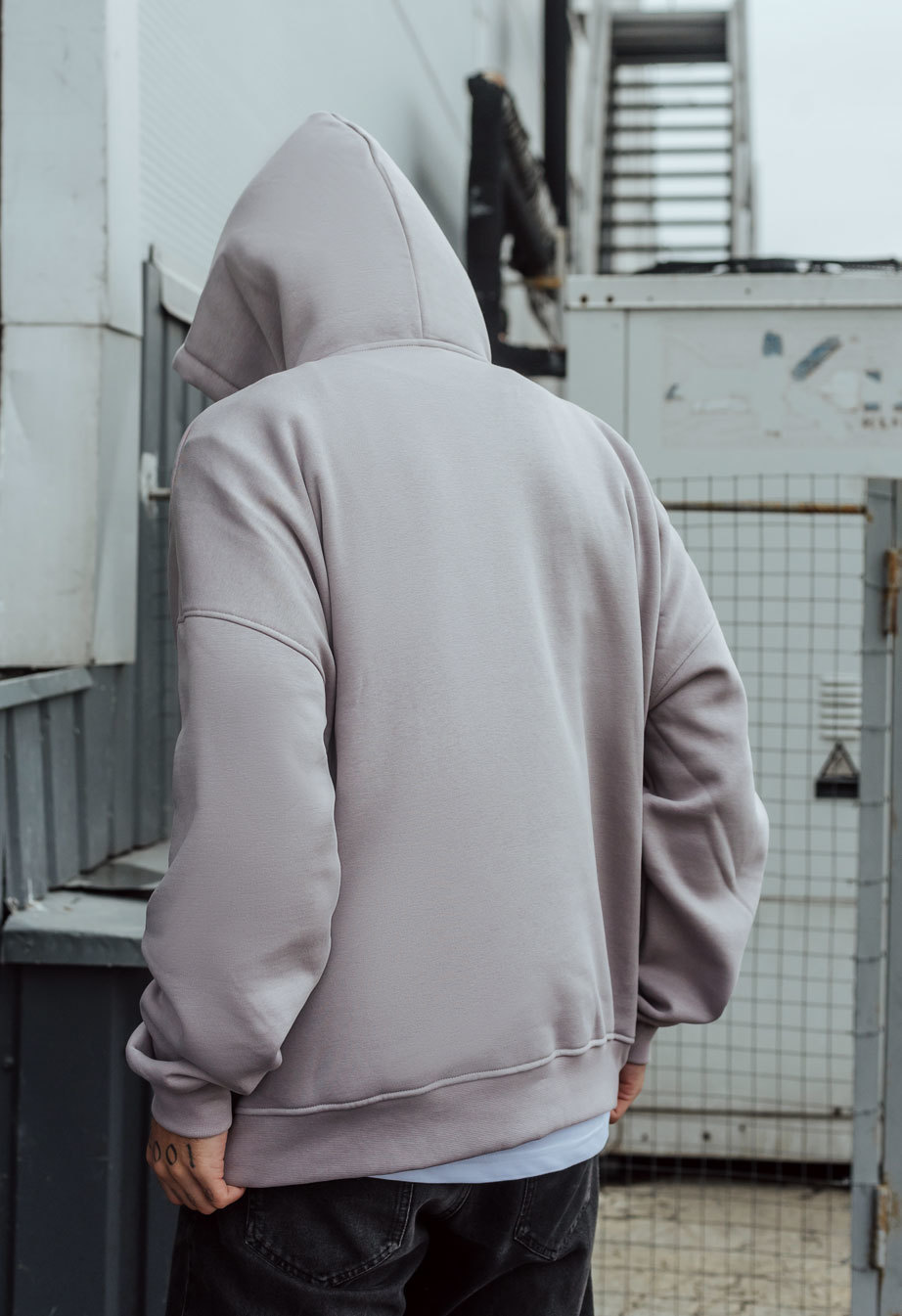 Bluza Staff gray basic oversize fleece
