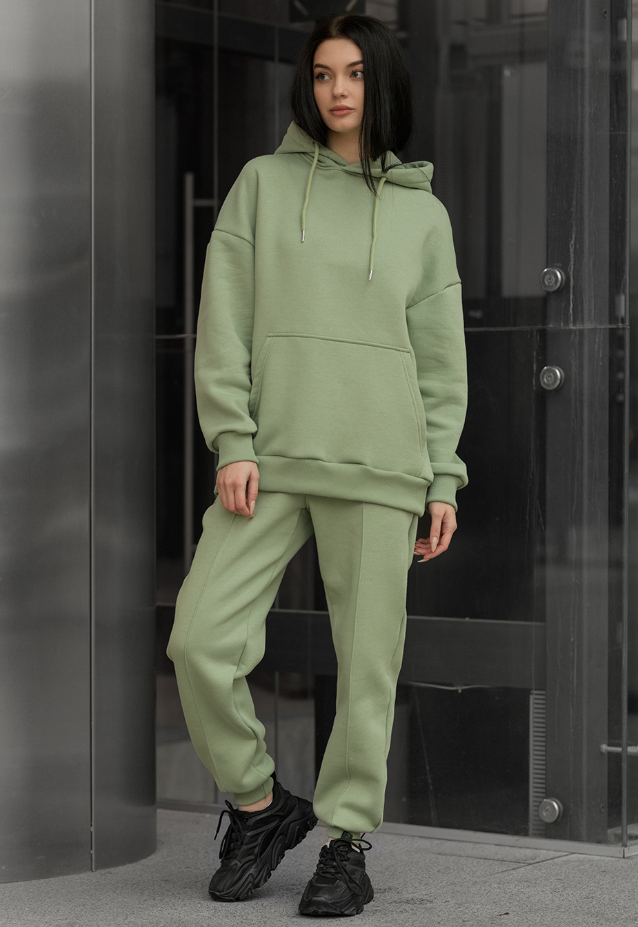 Damski dres sportowy Staff lou light green oversize fleece