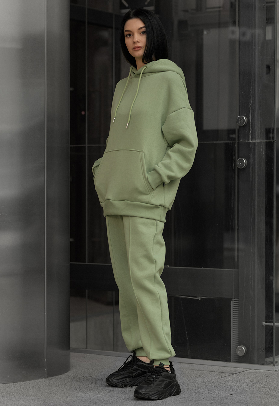 Damski dres sportowy Staff lou light green oversize fleece