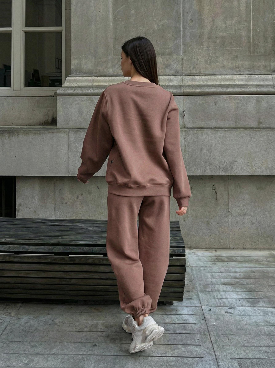 Dres  Staff volu brown oversize fleece