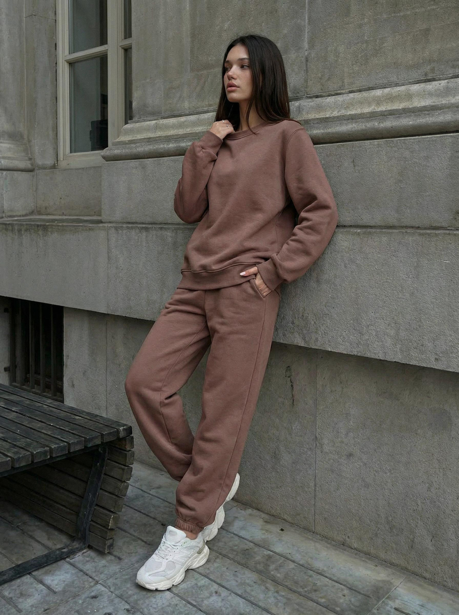 Dres  Staff volu brown oversize fleece