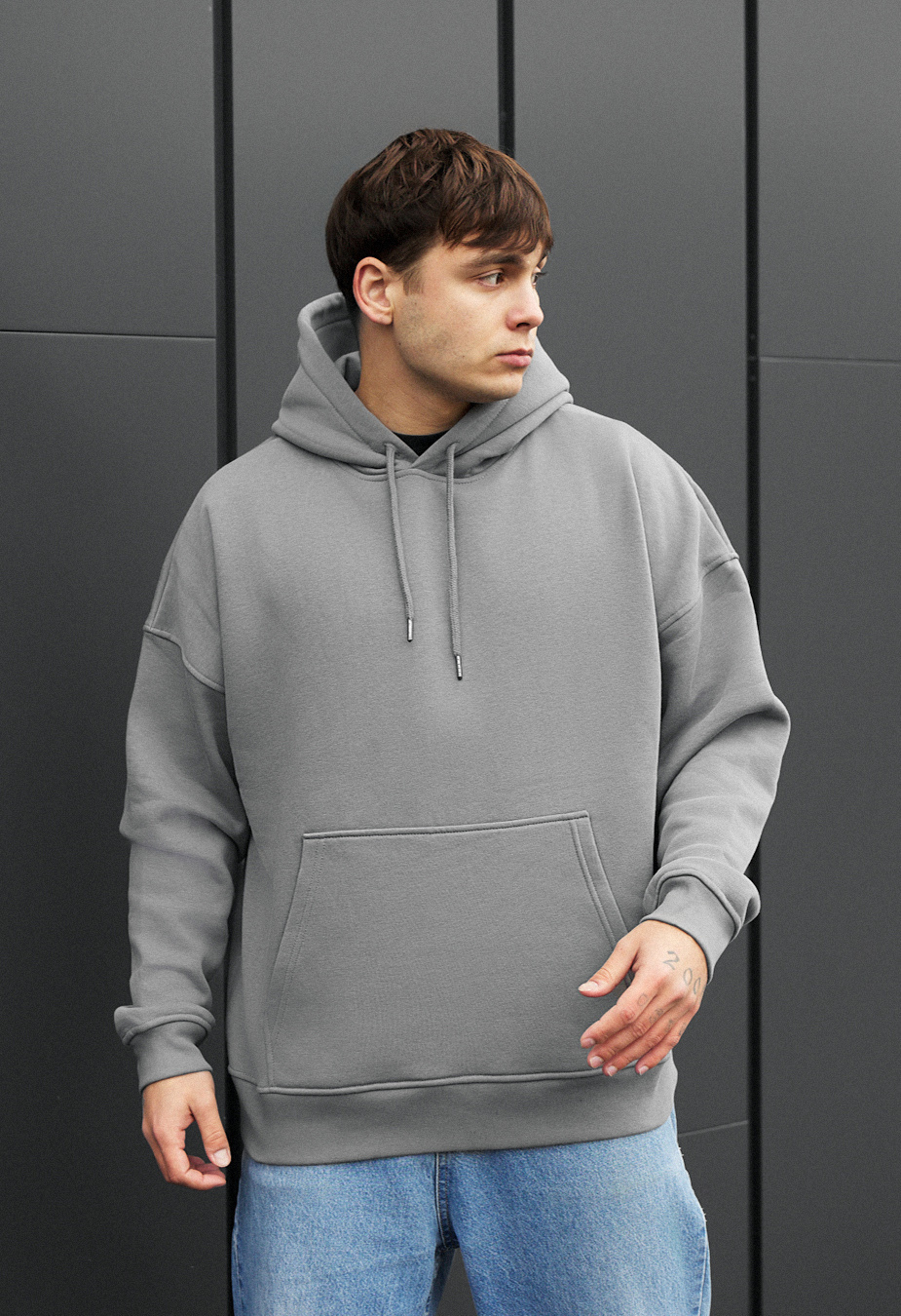 Bluza Staff gray oversize fleece