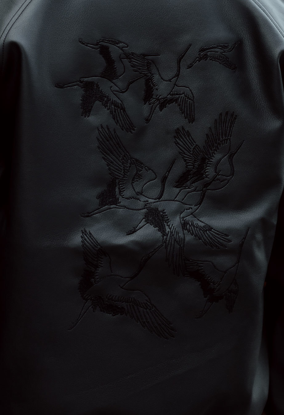 Bomberka Staff leather black crane