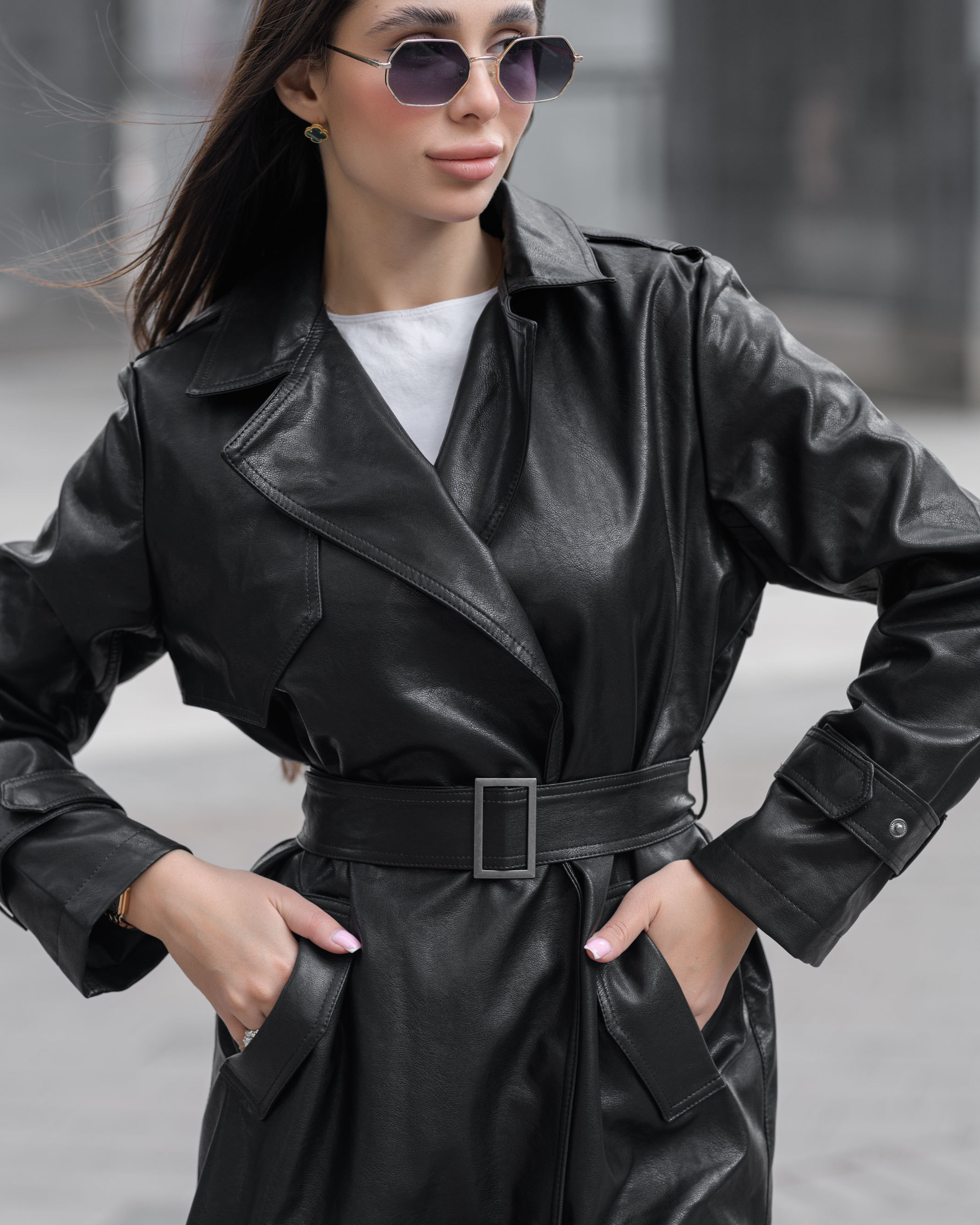 Damski płaszcz Staff ca black