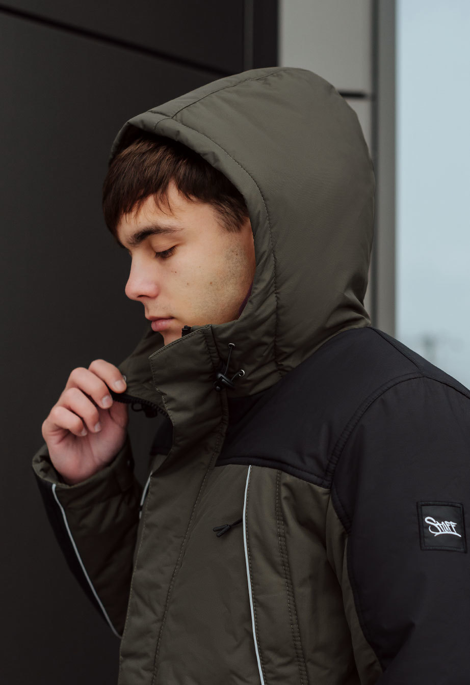 Zimowa parka Staff sta khaki & navy