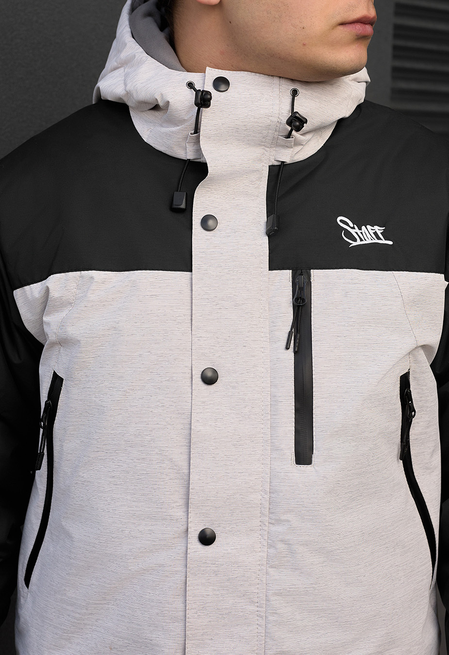 Kurtka wielosezonowa Staff tul light gray melange & black