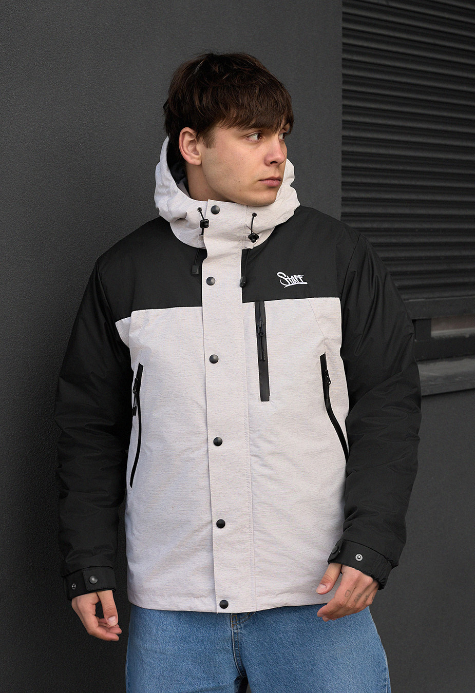 Kurtka wielosezonowa Staff tul light gray melange & black