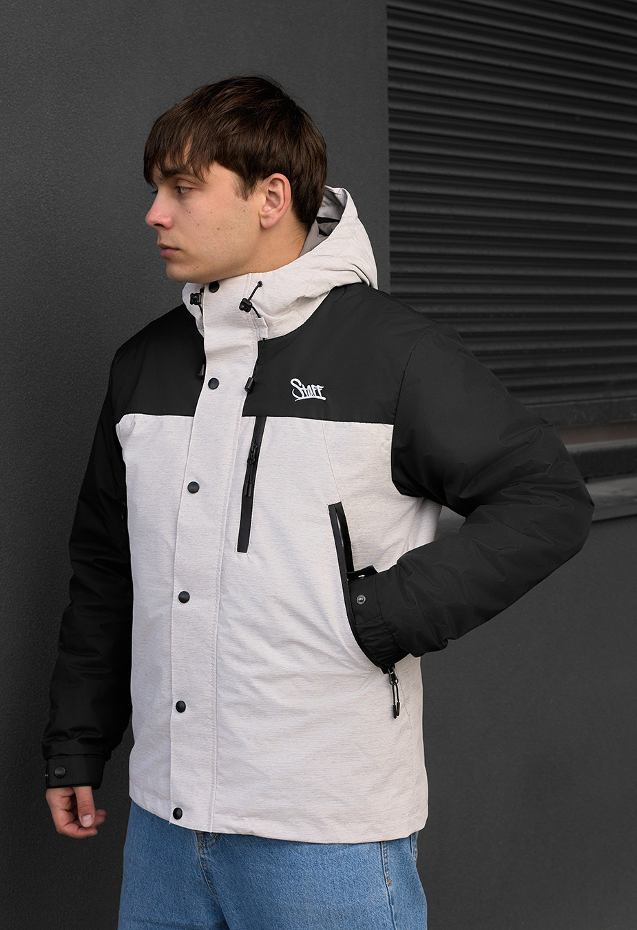 Kurtka wielosezonowa Staff tul light gray melange & black
