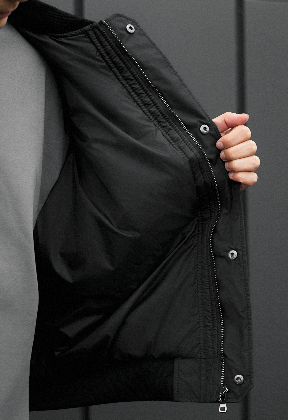 Bomber Staff raw dark gray2 oversize