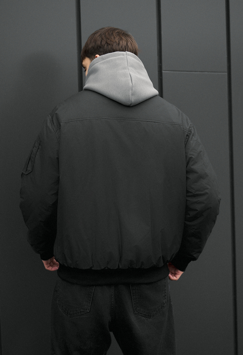 Bomber Staff raw dark gray oversize