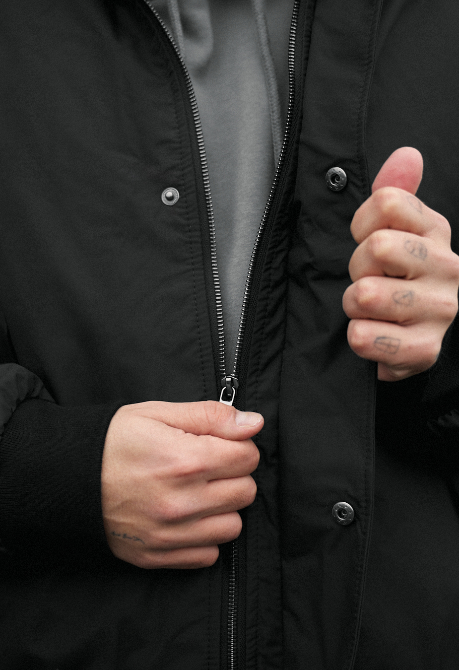 Bomber Staff raw dark gray oversize