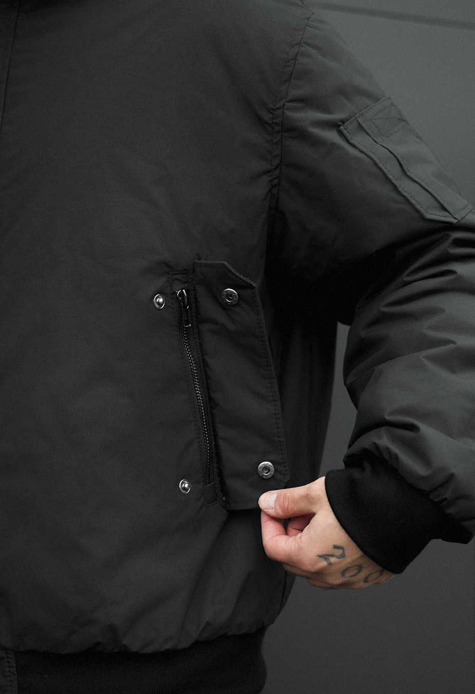 Bomber Staff raw dark gray oversize