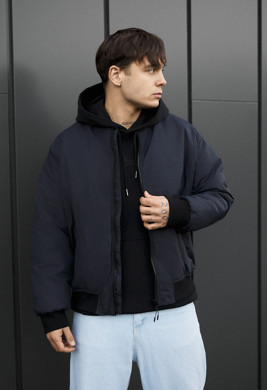 Bomber Staff ion navy oversize