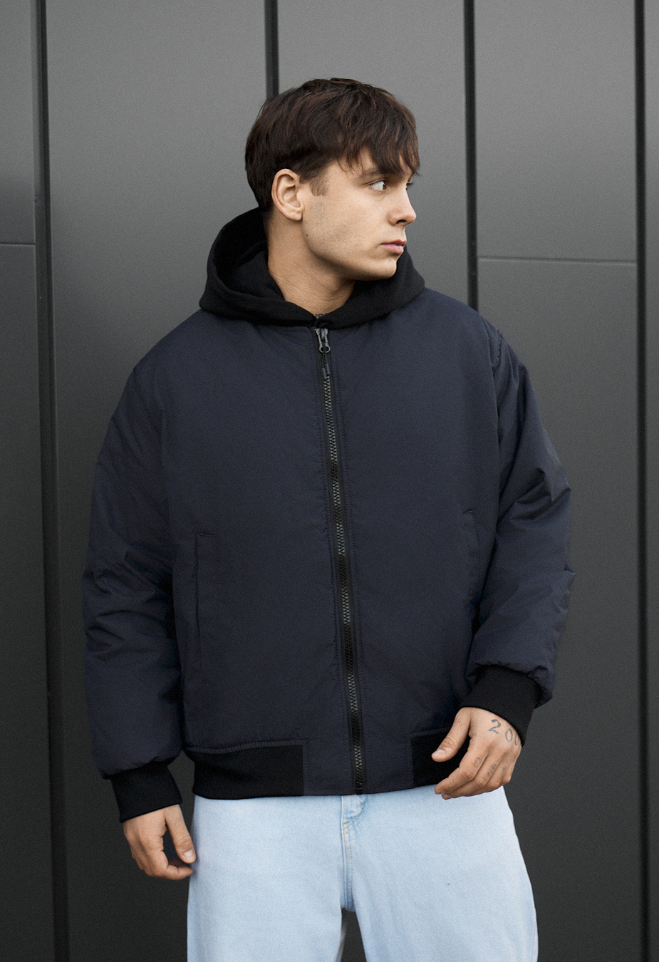 Bomber Staff ion navy oversize