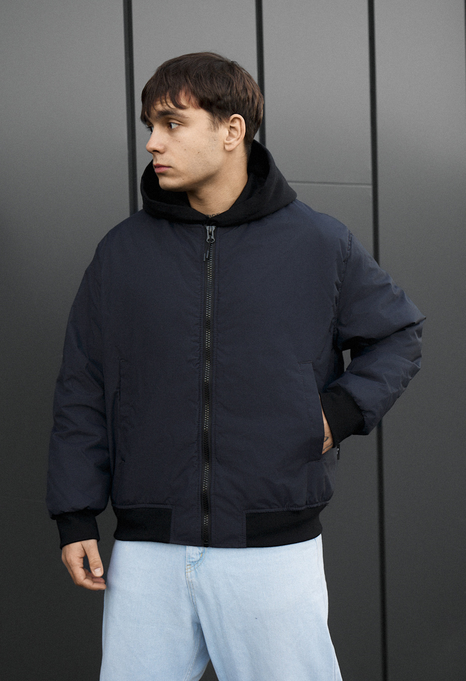 Bomber Staff ion navy oversize