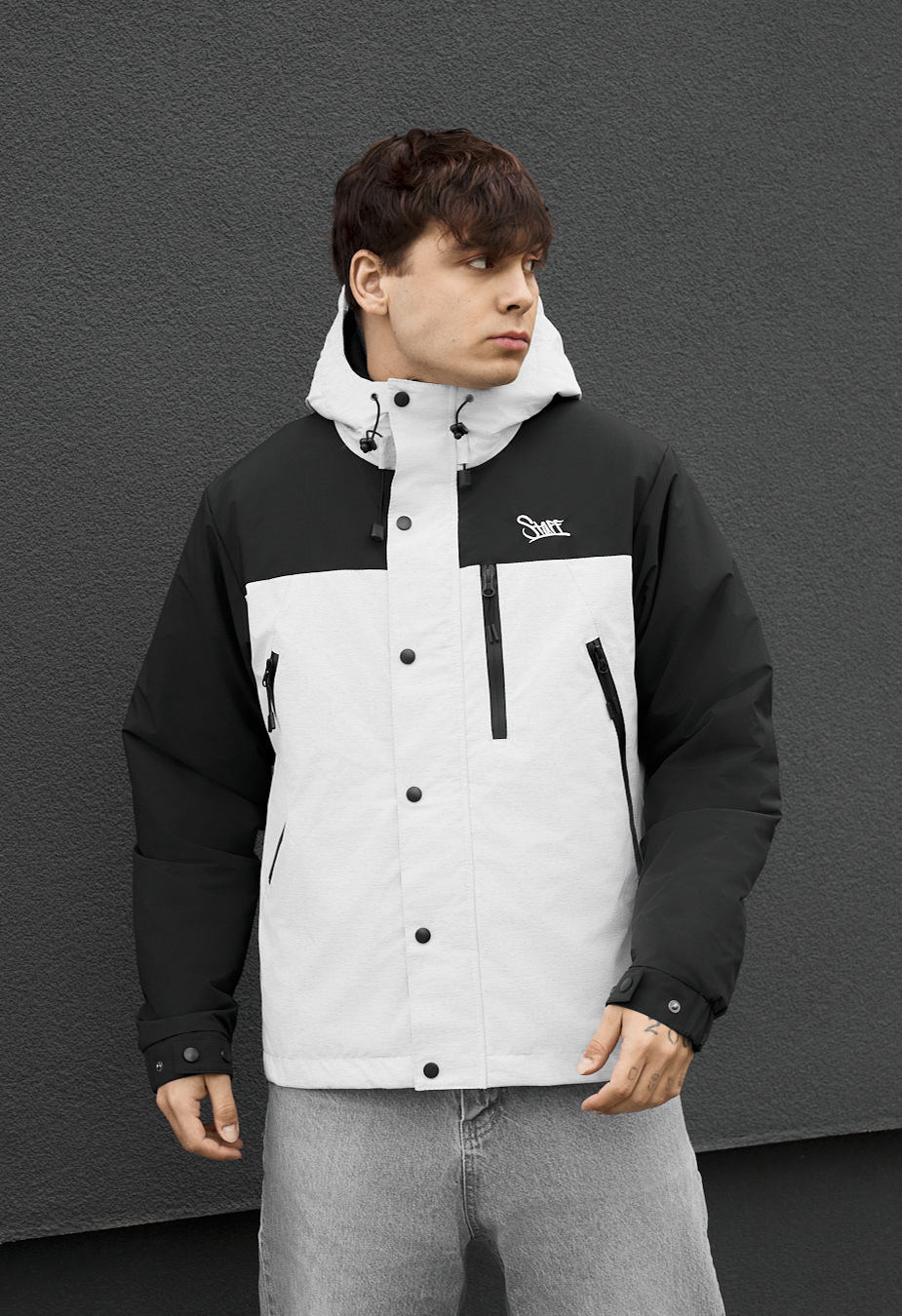Kurtka  Staff logo light gray melange & black