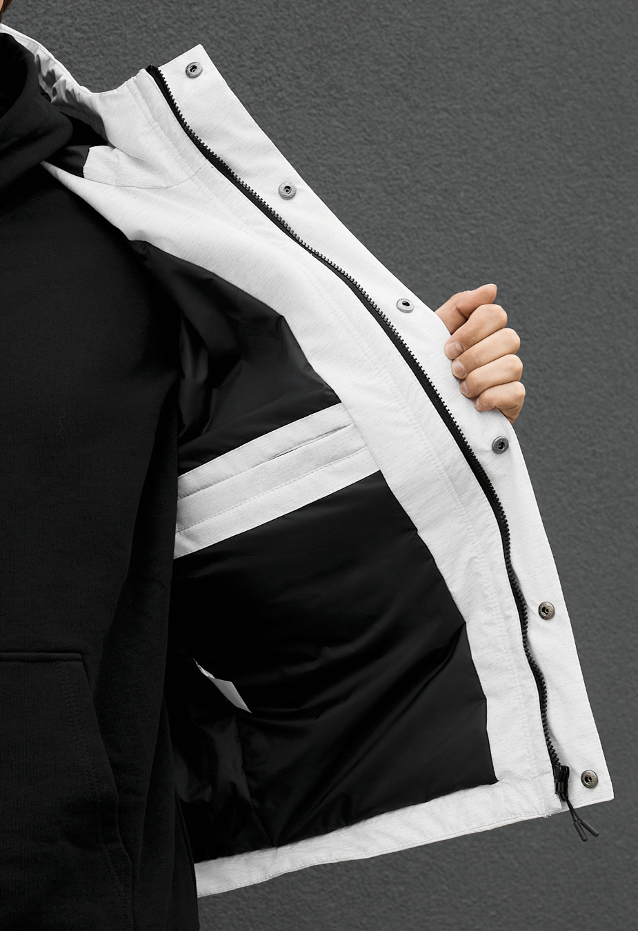 Kurtka  Staff logo light gray melange & black