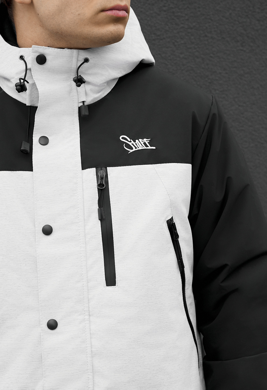 Kurtka  Staff logo light gray melange & black