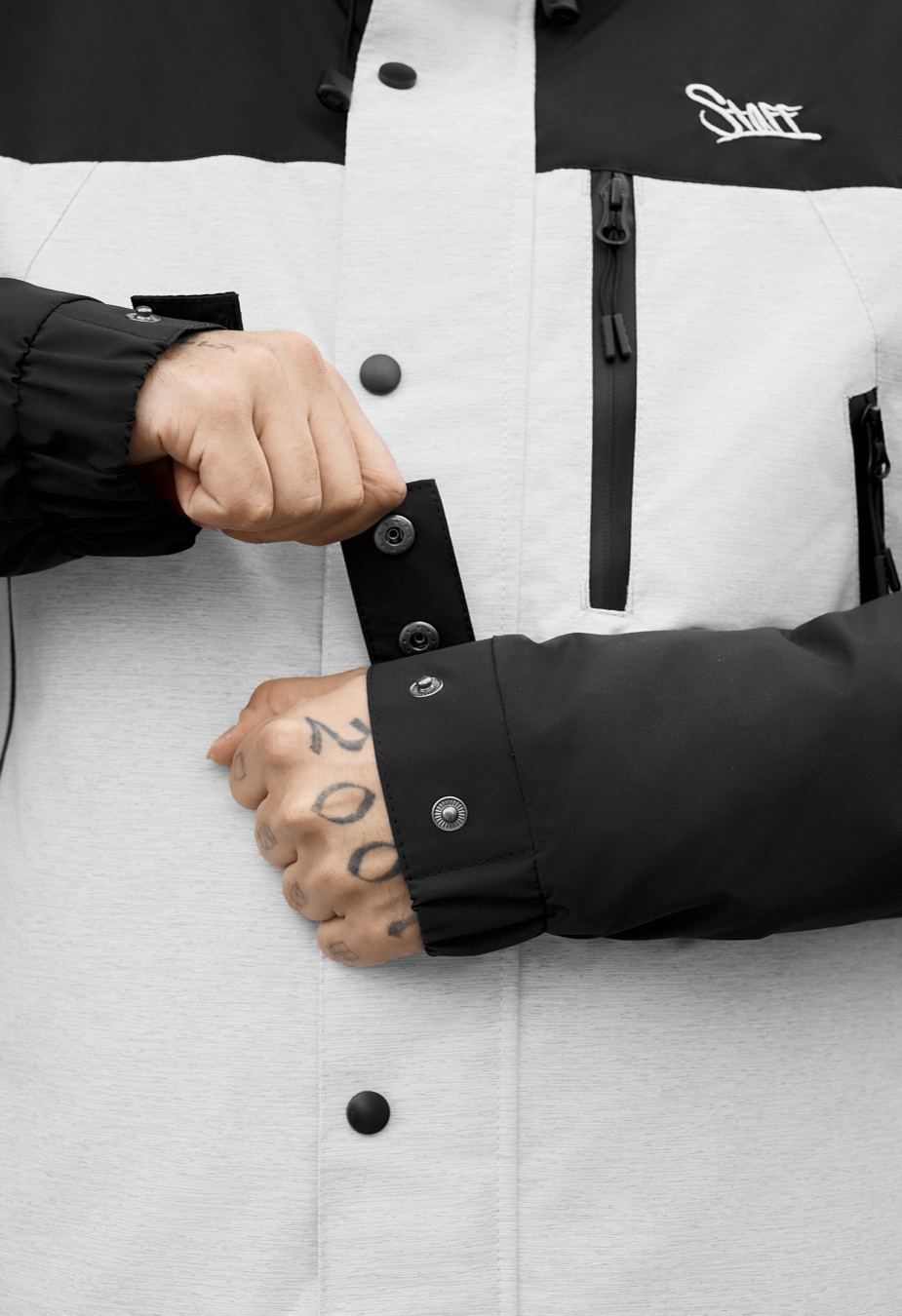 Kurtka  Staff logo light gray melange & black