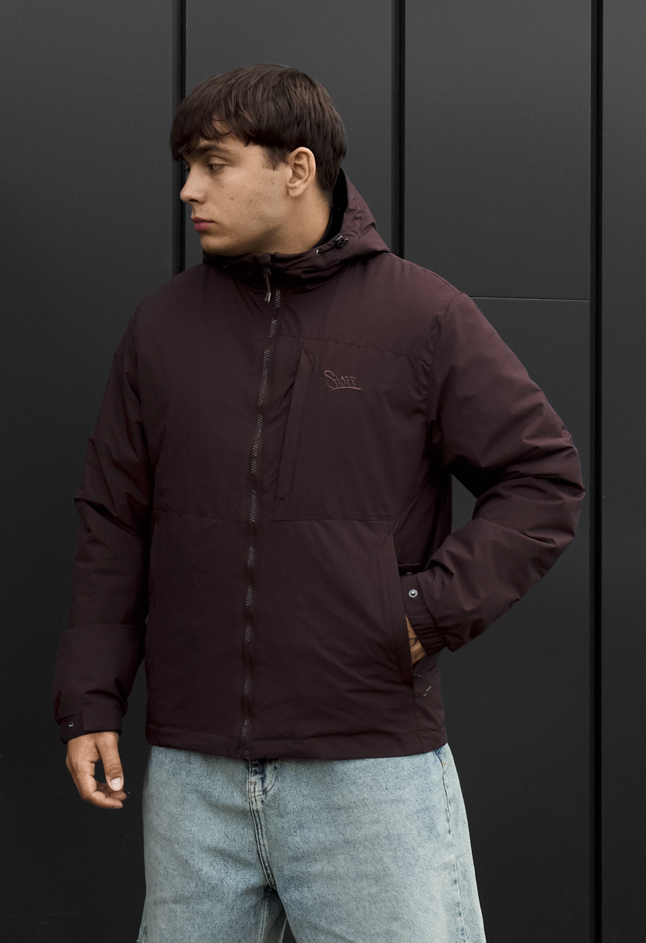 Kurtka Staff chap logo dark bordo