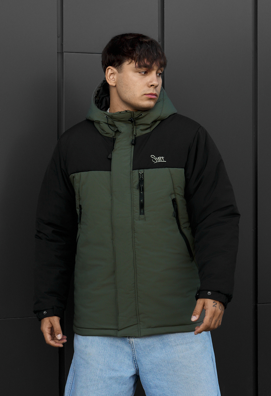 Kurtka zimowa Staff tui logo black & khaki