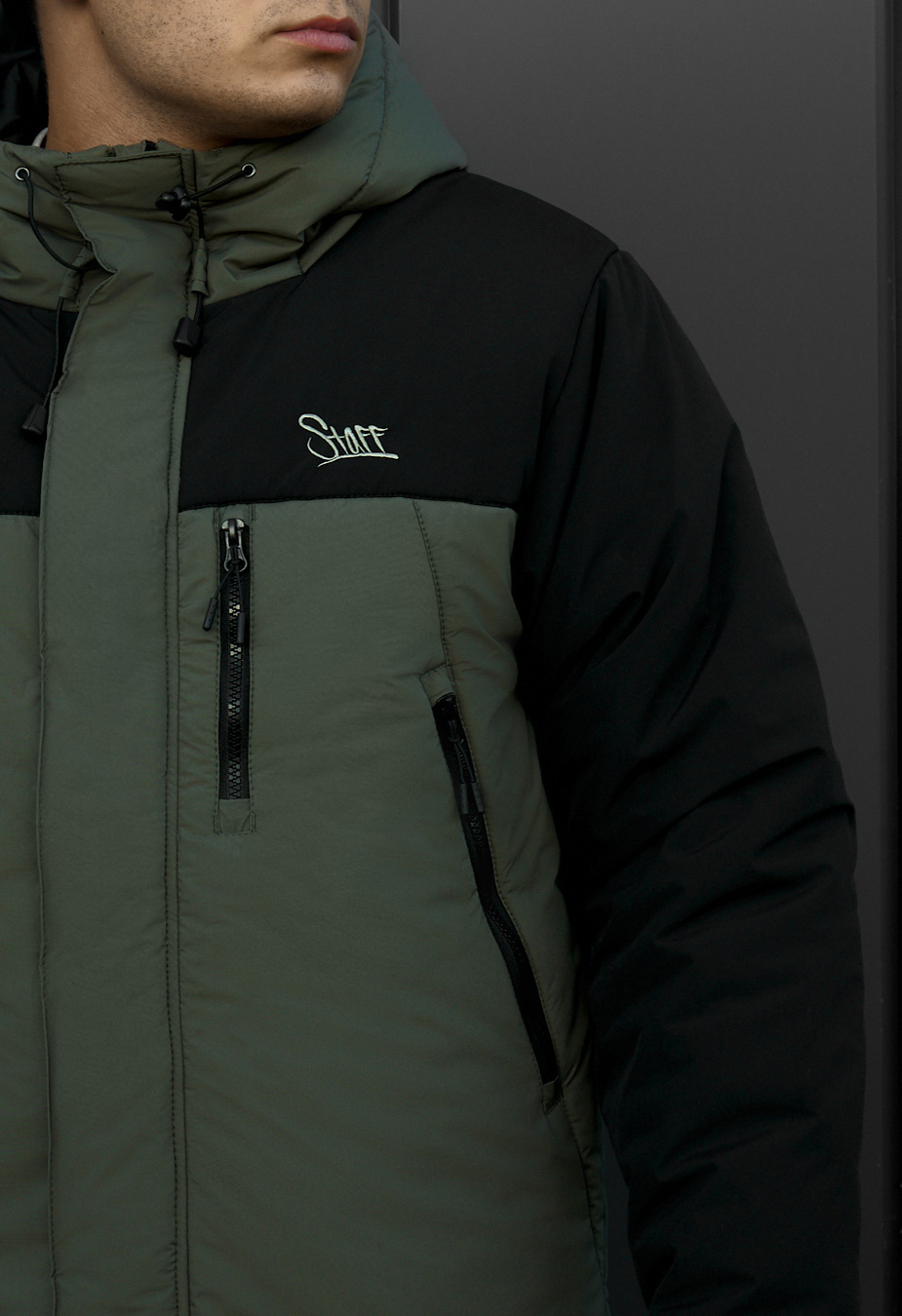 Kurtka zimowa Staff tui logo black & khaki