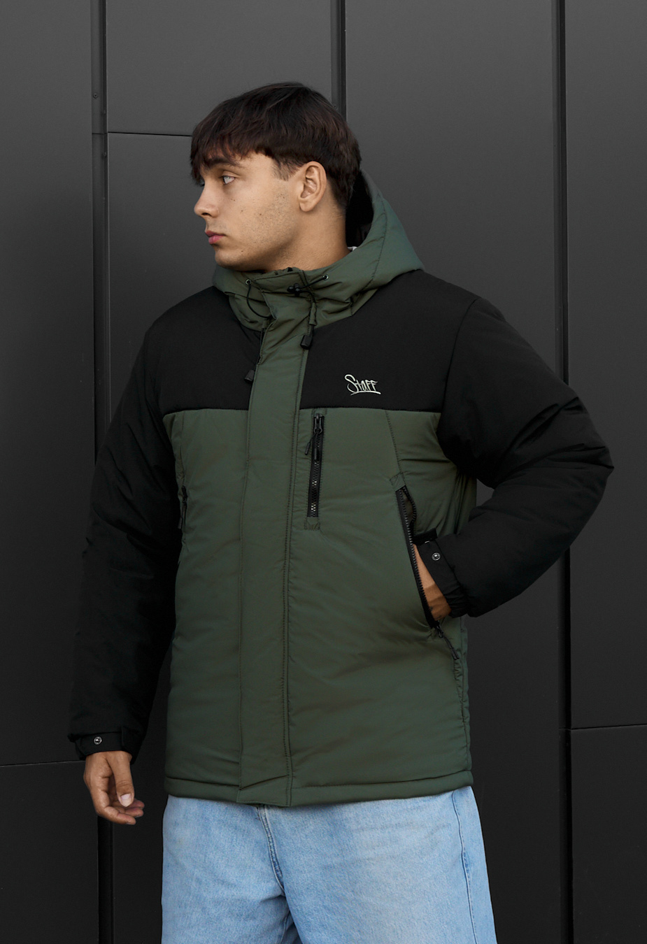 Kurtka zimowa Staff tui logo black & khaki