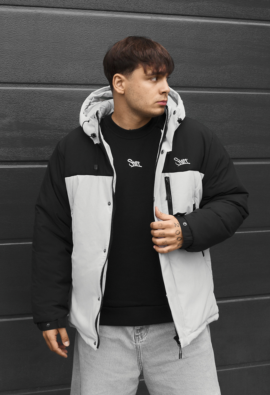 Kurtka zimowa Staff tui logo black & light gray
