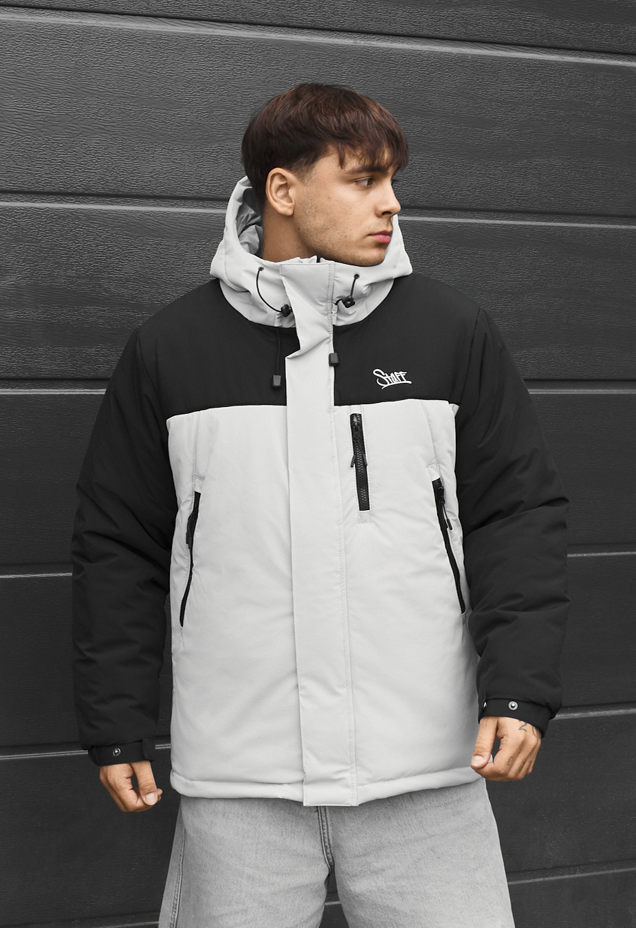 Kurtka zimowa Staff tui logo black & light gray