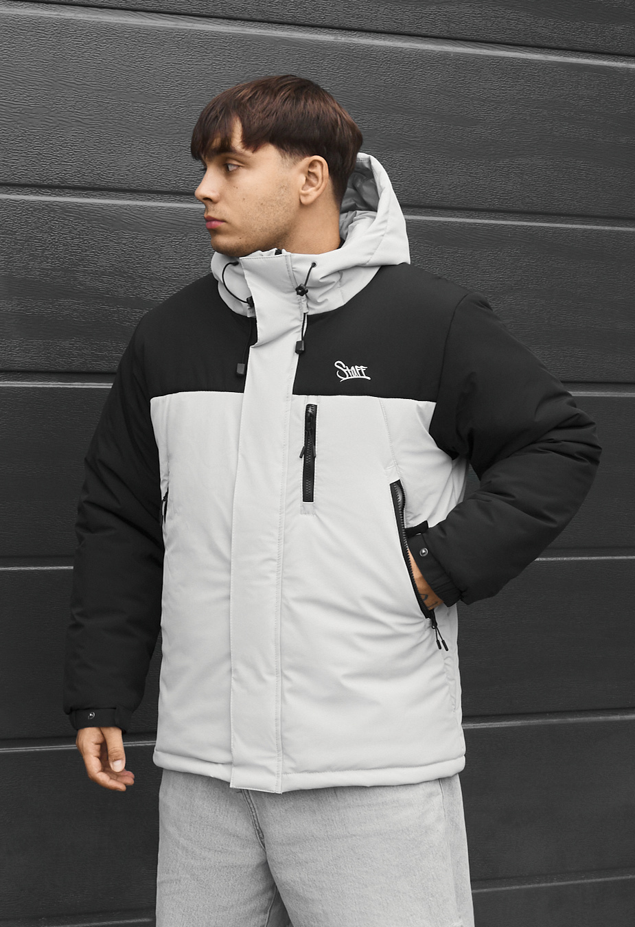 Kurtka zimowa Staff tui logo black & light gray